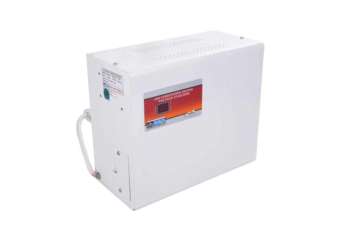 O1e Step white AC stabilizer, side view
